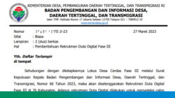 Screenshot Surat Pemberitahuan Rekrutmen Duta Digital Fase III