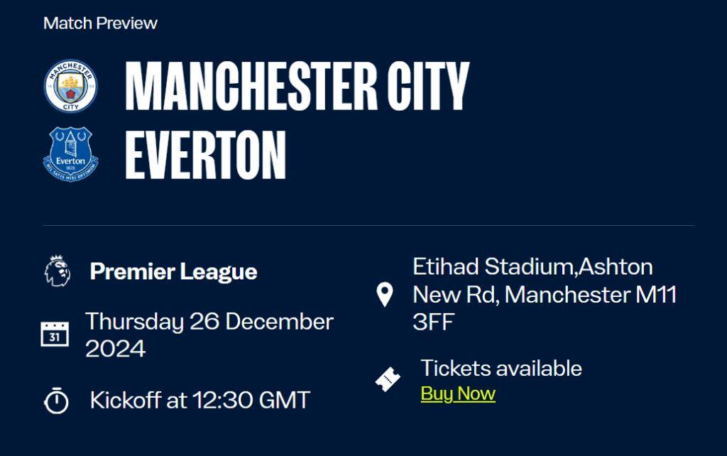 Manchester City VS Everton
