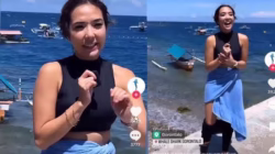 Gisel saat wawancara usai menyelam