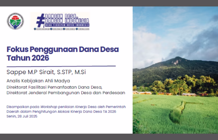 Fokus Penggunaan Dana Desa Tahun Anggaran 2026