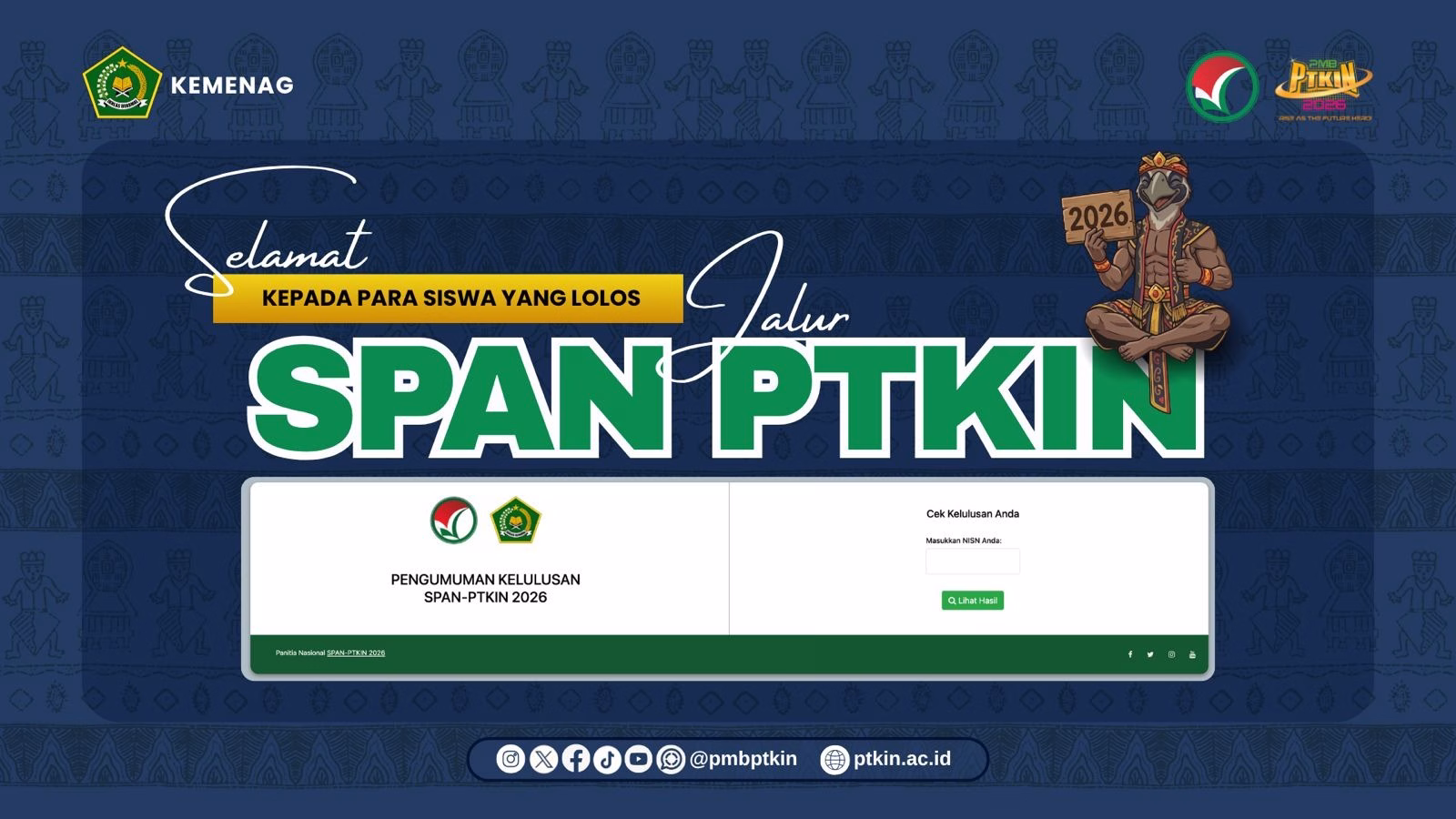 82.274 Siswa Lulus SPAN-PTKIN 2026